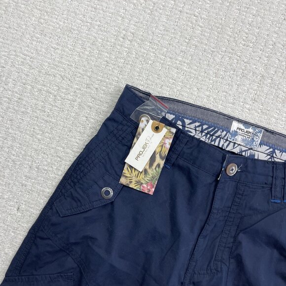 NWT* Projek Raw Cargo Shorts Mens 30 Blue Y2K Casual Gorpcore Tech Hiking - Picture 2 of 10